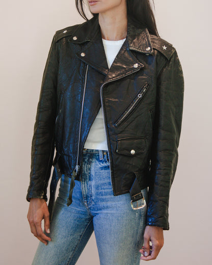 1960s Vintage Leather Moto Jacket