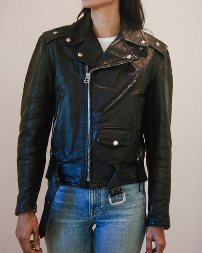 1960s Vintage Leather Moto Jacket