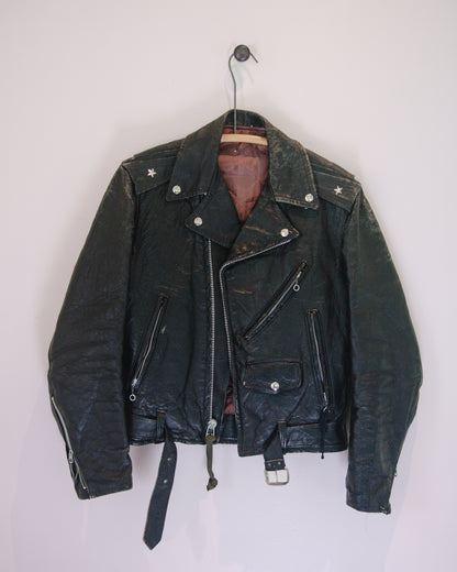 1960s Vintage Leather Moto Jacket