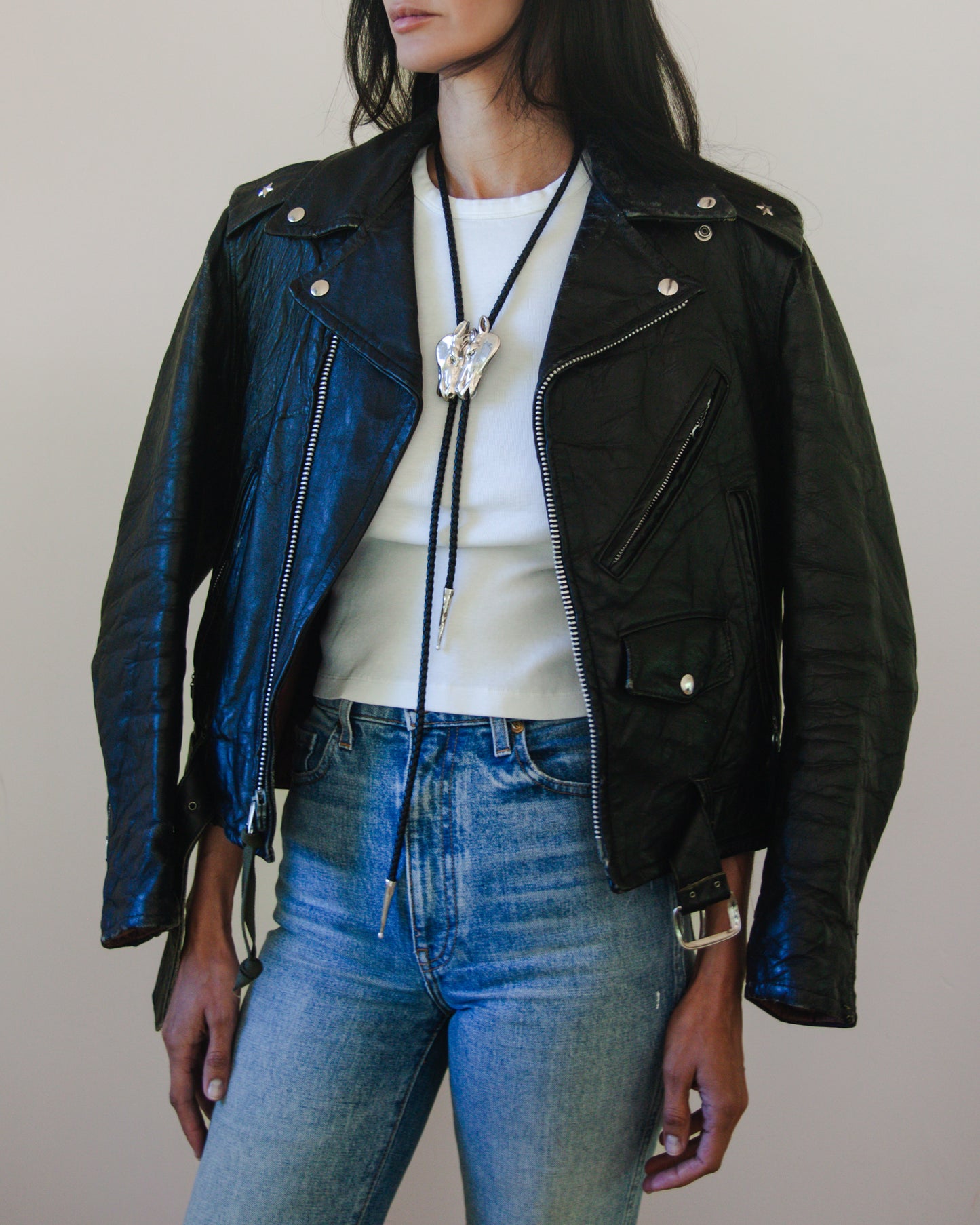 1960s Vintage Leather Moto Jacket