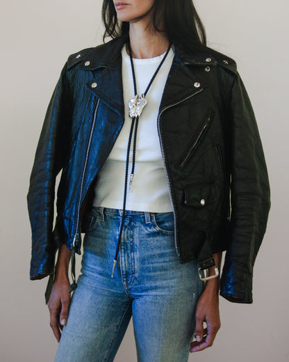 1960s Vintage Leather Moto Jacket