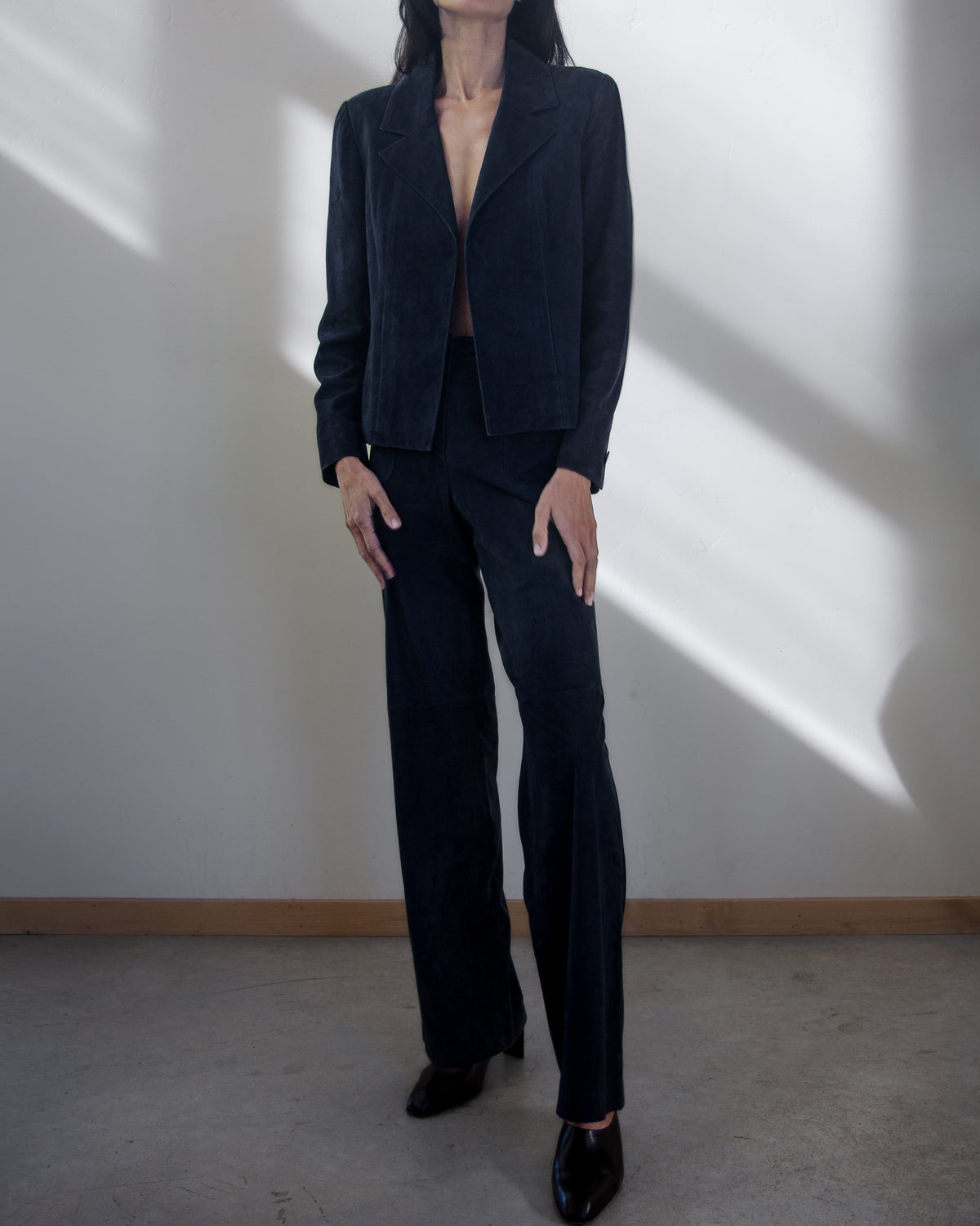 Vintage Karl Lagerfeld 2002 Cruise Collection Suede Pantsuit