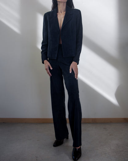 Vintage Karl Lagerfeld 2002 Cruise Collection Suede Pantsuit