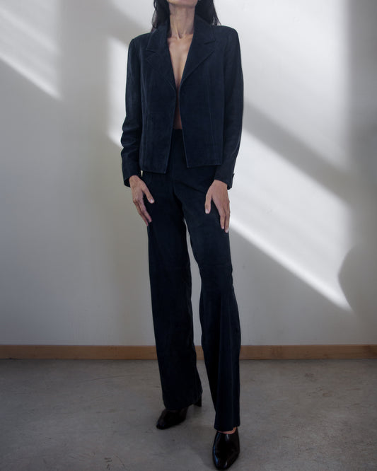 Vintage Karl Lagerfeld 2002 Cruise Collection Suede Pantsuit