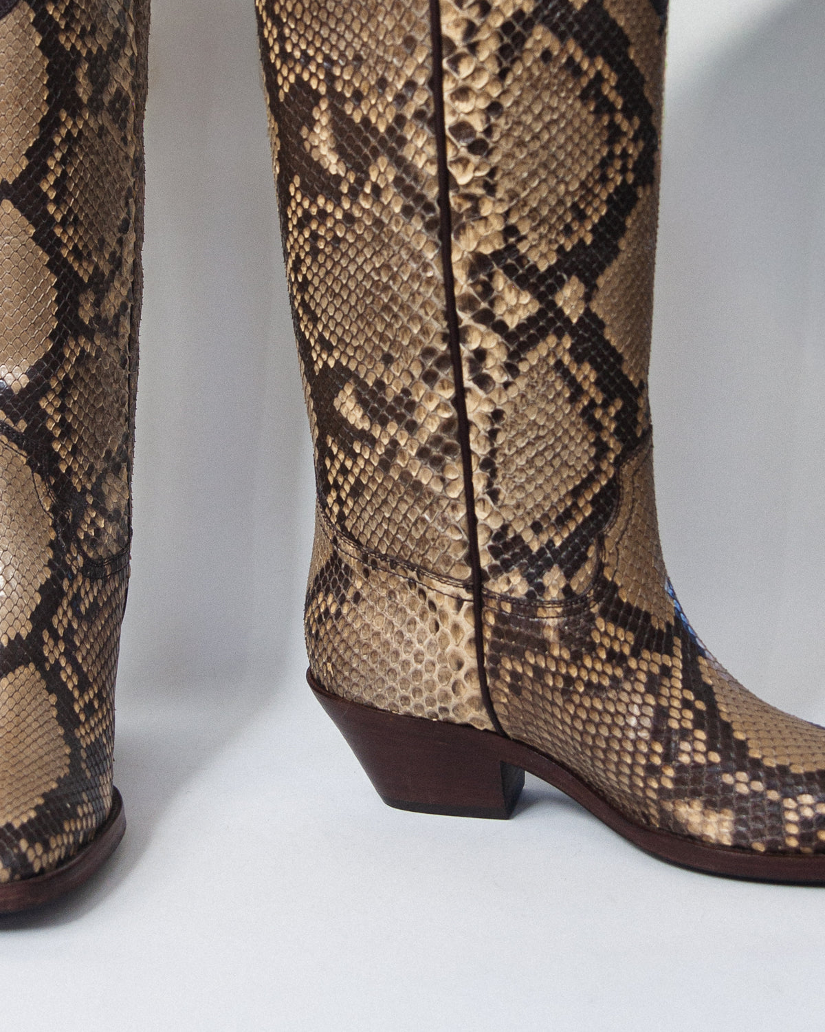 Ralph Lauren Purple Label Vintage Tall Python Cowboy Boots