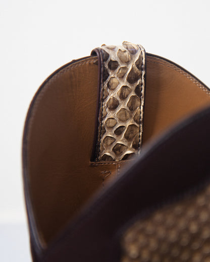Ralph Lauren Purple Label Vintage Tall Python Cowboy Boots