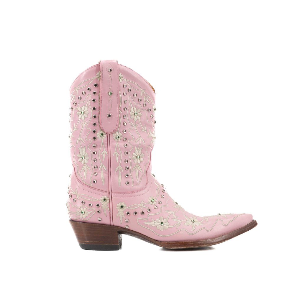 Vintage Floral Embroidered Bedazzled Cowboy Boots